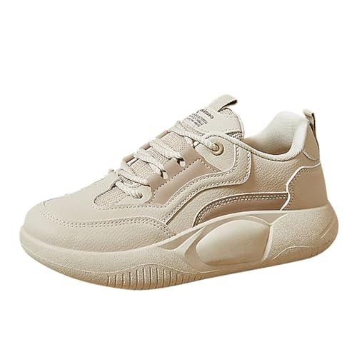 VBEDKDEB Sneaker Damen Freizeitschuhe Turnschuhe Slipper Freizeitsportschuhe Laufschuhe Atmungsaktive Mode für Studenten Jugendliche Fitness Schuhe Damen Gym (Khaki, 38) von VBEDKDEB