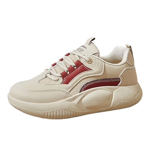 VBEDKDEB Sneaker Damen Freizeitschuhe Turnschuhe Slipper Freizeitsportschuhe Laufschuhe Atmungsaktive Mode für Studenten Jugendliche Fitness Schuhe Damen Gym (Red, 38) von VBEDKDEB