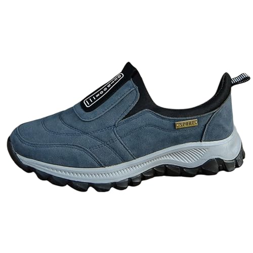 VBEDKDEB Sneaker Damen Laufschuhe Freizeitschuhe Slipper Große Outdoor Schuhe, Wanderschuhe im gleichen Stil, Winter Slip on Freizeitschuhe mit weicher Sohle Schwarze Schuhe Damen (Blue, 41) von VBEDKDEB