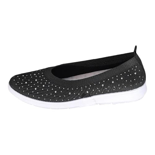 VBEDKDEB Sneaker Damen Laufschuhe Slip on Freizeitschuhe レディースファッショナブルなスリッポンフラットカジュアルシューズ Schuhe Damen Schwarz (38) von VBEDKDEB