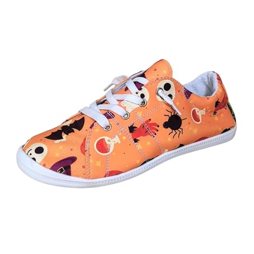 VBEDKDEB Sneaker Damen Laufschuhe Slipper Freizeitschuhe Damen Sneakers Freizeitschuhe Wanderschuhe Atmungsaktive Weiche Schuhe Canvas Sneaker Grau Damen (Orange, 38) von VBEDKDEB