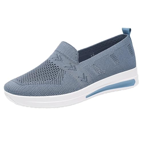VBEDKDEB Sneaker Damen Laufschuhe Slipper Sportschuhe Damen Freizeitschuhe Slip Atmungsaktiv Leichte Mesh Wanderschuhe Sportschuhe Damen (Mint Green, 40) von VBEDKDEB