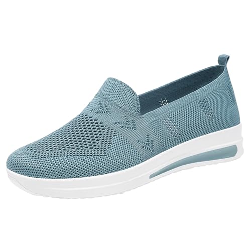 VBEDKDEB Sneaker Damen Laufschuhe Slipper Sportschuhe Damen Freizeitschuhe Slip Atmungsaktiv Leichte Mesh Wanderschuhe Sportschuhe Damen (Sky Blue, 40) von VBEDKDEB