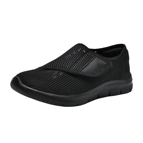 VBEDKDEB Sneaker Damen Laufschuhe Slipper Sportschuhe Hohle Mesh Damenschuhe, Flache Freizeitschuhe, große Sportschuhe, niedrige, Bequeme Schuhe Sneaker Damen Schwarz Elegant (37) von VBEDKDEB