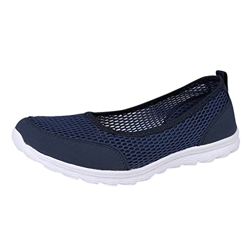 VBEDKDEB Sneaker Damen Laufschuhe Turnschuhe Freizeitschuhe Atmungsaktive Schnürschuhe für Damen, Flache Freizeitschuhe, Unisex, leichte Arbeitsschuhe, sportliche, Damen Schuhe Frühling (Blue, 39) von VBEDKDEB