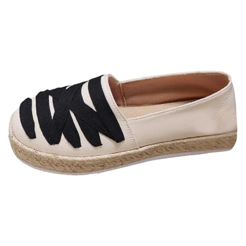 VBEDKDEB Sneaker Damen Slip on Freizeitschuhe Laufschuhe Modische und vielseitige Freizeitschuhe für Damen Sockenschuhe Damen (Beige, 42) von VBEDKDEB