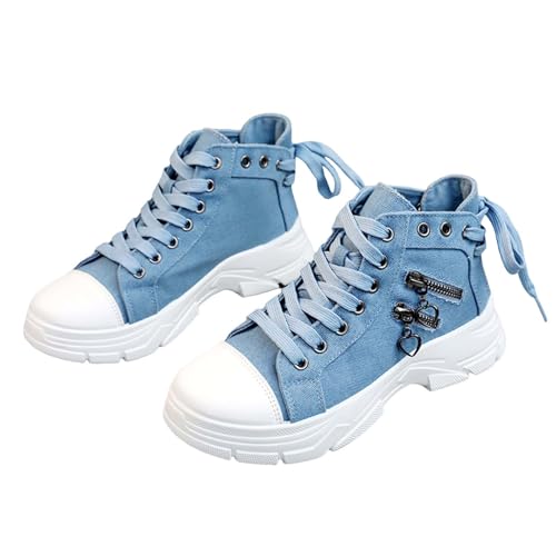 VBEDKDEB Sneaker Damen Slip on Laufschuhe Slipper Trendy und modische Freizeitschuhe mit Dicker Sohle in großen Größen Damen Laufschuhe Mit Guter Dämpfung (Blue, 41) von VBEDKDEB