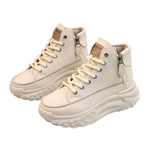 VBEDKDEB Sneaker Damen Slip on Slipper Laufschuhe Modische Freizeitschuhe mit Dicker Sohle und runder Spitze Business Schuhe Damen (Khaki, 39) von VBEDKDEB