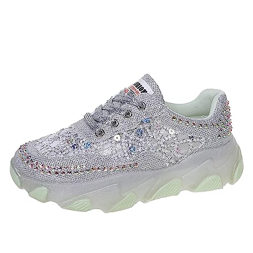 VBEDKDEB Sneaker Damen Slip on Sportschuhe Laufschuhe Damen Freizeitschuhe, vielseitig, modisch neu, große Damenschuhe, modische Schuhe Sportschuhe Damen Fitnessstudio (Green, 40) von VBEDKDEB