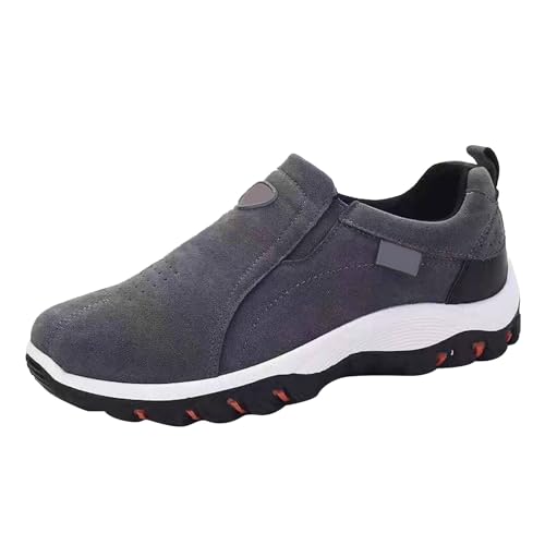 VBEDKDEB Sneaker Damen Slip on Turnschuhe Freizeitschuhe Freizeit Sportschuhe Laufschuhe Atmungsaktive Mode Für Studenten Und Jugendliche Damen-Walkingschuhe (Grey, 46) von VBEDKDEB
