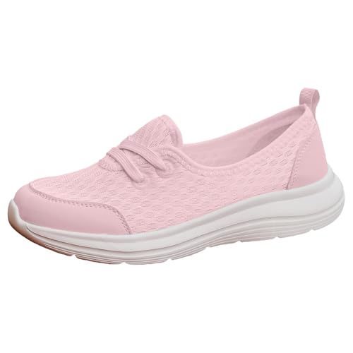 VBEDKDEB Sneaker Damen Slip on Turnschuhe Sportschuhe Damenschuhe, weiche Sohle, Schnürschuhe aus Mesh, lässig, atmungsaktiv, Schlupfschuhe, niedrig geschnitten, Flache Frühlingsschuhe Für Damen (42) von VBEDKDEB