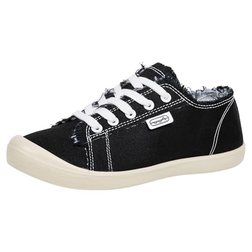 VBEDKDEB Sneaker Damen Slipper Freizeitschuhe Laufschuhe Loafer für Damen, Flache Canvas Schuhe, weiche Vulkanisierungs Freizeitschuhe Sneakers Weiss Damen (38) von VBEDKDEB