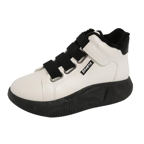 VBEDKDEB Sneaker Damen Slipper Laufschuhe Freizeitschuhe Sneakers mit Dicker Sohle, Freizeitschuhe für Damen, Sportschuhe, Kurze Stiefel, High Top, Weisses Sneaker Damen (38) von VBEDKDEB