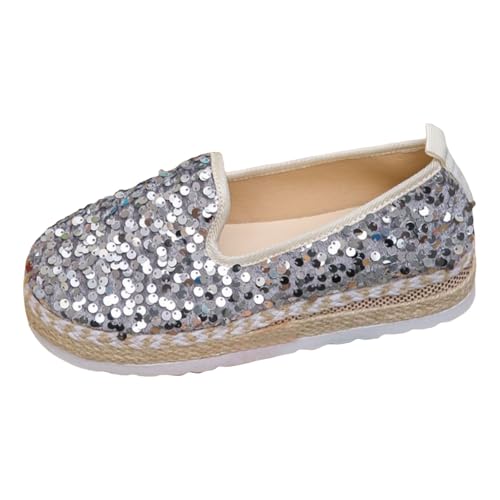 VBEDKDEB Sneaker Damen Slipper Slip on Freizeitschuhe Modische und vielseitige Freizeitschuhe für Damen, die Körpergröße erhöhen Segelschuhe Damen (Grey, 43) von VBEDKDEB