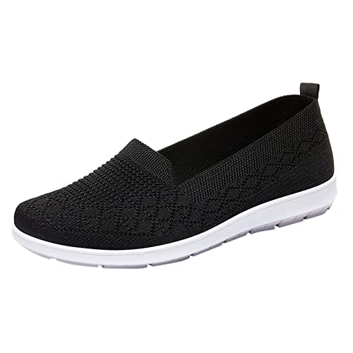 VBEDKDEB Sneaker Damen Slipper Slip on Sportschuhe Atmungsaktive Schnürschuhe, Flache Freizeitschuhe, Unisex, leichte Arbeitsschuhe, sportliche, Graue Sneaker Damen (38) von VBEDKDEB