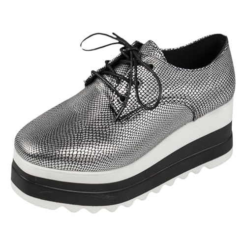 VBEDKDEB Sneaker Damen Slipper Slip on Sportschuhe Damen Schnürschuhe mit runder Spitze Plateausohle Hallen- & Fitnessschuhe (41) von VBEDKDEB