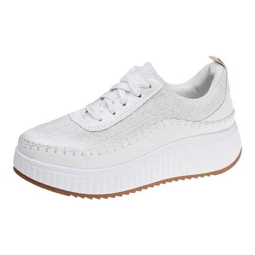 VBEDKDEB Sneaker Damen Sportschuhe Laufschuhe Turnschuhe Damen Frühling und Herbst Neue Schnürung Dicke Sohle Höhe zunehmende Sport Board Schuhe Weiche Mode Freizeitschuhe Sneaker Weiss (White, 36) VBEDKDEB Sneaker Damen Sportschuhe Laufschuhe Turnschuhe Damen Frühling und Herbst Neue Schnürung Dicke Sohle Höhe zunehmende Sport Board Schuhe Weiche Mode Freizeitschuhe Sneaker Weiss (White, 36) von VBEDKDEB