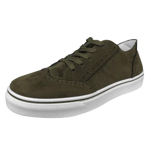 VBEDKDEB Sneaker Damen Sportschuhe Laufschuhe Turnschuhe Freizeit Sportschuhe Laufschuhe Atmungsaktive Mode Für Studenten Jugendliche Sneaker Damen Braun (Green, 37) von VBEDKDEB