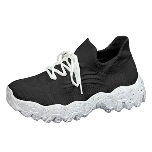 VBEDKDEB Sneaker Damen Sportschuhe Laufschuhe Turnschuhe Große Damensocken aus atmungsaktivem Mesh mit weicher Sohle und Überzug in gespleißter Farbe Turnschuhe Damen Weiss (39) von VBEDKDEB