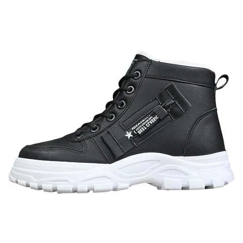 VBEDKDEB Sneaker Damen Sportschuhe Slip on Freizeitschuhe Baumwollschuhe Damen Winter Plus Samt vielseitige warme High Top Stiefel Winterschuhe Bequeme Schuhe Damen (37) von VBEDKDEB