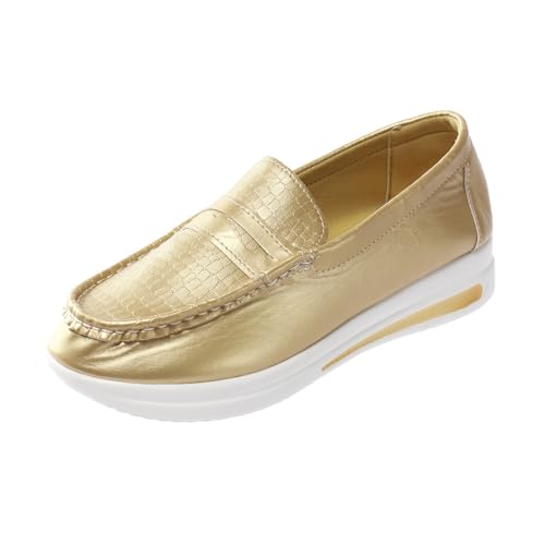 VBEDKDEB Sneaker Damen Sportschuhe Slip on Freizeitschuhe Damenschuhe Bequeme Freizeitschuhe mit weicher Sohle Modische, Dicke EIN Fuß Bekleidung Lässige Einzelschuhe Leichte Schuhe Damen (Gold, 39) VBEDKDEB Sneaker Damen Sportschuhe Slip on Freizeitschuhe Damenschuhe Bequeme Freizeitschuhe mit weicher Sohle Modische, Dicke EIN Fuß Bekleidung Lässige Einzelschuhe Leichte Schuhe Damen (Gold, 39) von VBEDKDEB