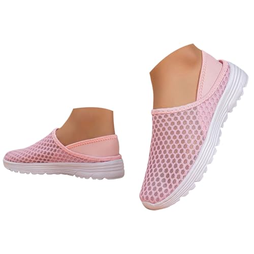 VBEDKDEB Sneaker Damen Sportschuhe Turnschuhe Laufschuhe Frühling Sommer Mesh Gestrickte Sportschuhe Closed Toe Slip On Freizeitschuhe mit weicher Sohle Halbschuhe Damen Schwarz (36) von VBEDKDEB