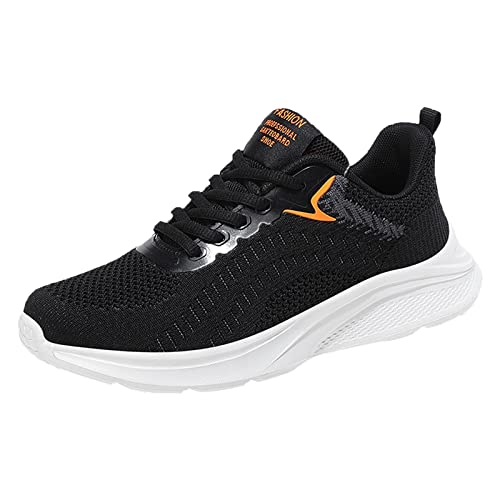 VBEDKDEB Sneaker Damen Sportschuhe Turnschuhe Laufschuhe Mode Frühling Sportschuhe Flachboden Colorblock Lace Up Mesh Atmungsaktives Einfaches Design Bergschuhe Damen (Gold, 37) von VBEDKDEB