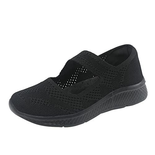 VBEDKDEB Sneaker Damen Turnschuhe Slipper Laufschuhe Damenschuhe Einfarbige Freizeitschuhe Gewebte Hohle Atmungsaktive Mode Flache Slip On Lässige Sportschuhe Weiße Sneaker (40) von VBEDKDEB
