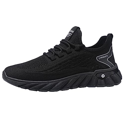 VBEDKDEB Sneakers Herren Herren-Laufschuhe Mesh-Schuhe Teenager-Turnschuhe Mode große Herrenschuhe Sneaker Herren (Black, 44) von VBEDKDEB