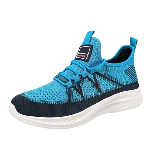 VBEDKDEB Sneakers Herren Laufschuhe Sportschuhe Herren Net Surface Light Freizeitschuhe Mode Atmungsaktive Sportlaufschuhe Leichte Schuhe (Blue, 44) von VBEDKDEB