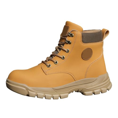 VBEDKDEB Sneakers Herren Laufschuhe Sportschuhe Herren Sneakers Mode Neues Muster Mesh Atmungsaktiv Bequeme Schnürschuhe Freizeitschuhe Sneaker Ohne Schnürsenkel (Yellow, 39) von VBEDKDEB