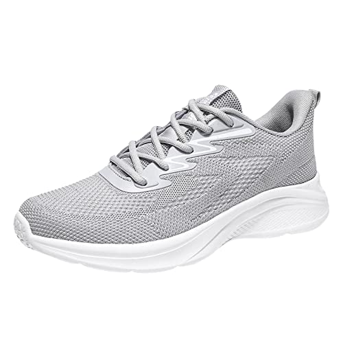 VBEDKDEB Sneakers Herren Laufschuhe Sportschuhe Herren Sportschuhe Mode Neues Muster Leichtes Mesh Atmungsaktiv Komfortable rutschfeste Schnürschuhe Schuhe Schwarz (Grey, 43) von VBEDKDEB