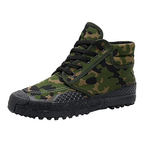 VBEDKDEB Sneakers Herren Laufschuhe Sportschuhe Herrenschuhe Atmungsaktive Segeltuch Herrenschuhe Gummisohlen High Top Schuhe Arbeitsschutzschuhe Walkingschuhe (Green, 39) von VBEDKDEB