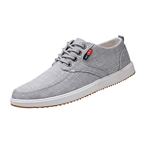 VBEDKDEB Sneakers Herren Laufschuhe Sportschuhe Herrenschuhe Mode Segeltuchschuhe mit hohen Sohlen Herren Segeltuchschuhe Sport Freizeitschuhe für Männer Turnschuhe (Grey, 41) von VBEDKDEB