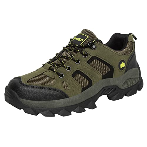 VBEDKDEB Sneakers Herren Laufschuhe Sportschuhe Männer Sportschuhe Mode Muster Flachboden Dicke Sohle Rutsch Atmungsaktiv Bequeme Kletterschuhe Herren Turnschuhe (Green, 45) von VBEDKDEB