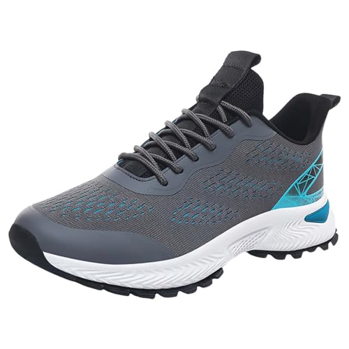 VBEDKDEB Sneakers Herren Laufschuhe Sportschuhe Männer Sportschuhe Modische Muster Einfache Farbe Blockieren Mesh Atmungsaktive Bequeme rutschfeste Freizeitschuhe Turnschuhe Herren (Dark Gray, 39) von VBEDKDEB