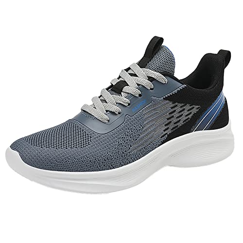 VBEDKDEB Sneakers Herren Laufschuhe Sportschuhe Mode Männer Mesh Bergsteigen Lässige Sportschuhe Schnüren Einfarbig Laufen Atmungsaktiv Weicher Boden Weiße Sneaker (B, 45) von VBEDKDEB