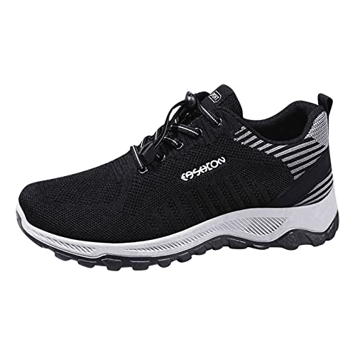 VBEDKDEB Sneakers Herren Laufschuhe Sportschuhe Mode Männer Sportschuhe Flache Weiche Sohle rutschfeste Elastische Schnürung Mesh Atmungsaktiv Laufen Wandern Casual Wanderschuhe Herren (43) von VBEDKDEB