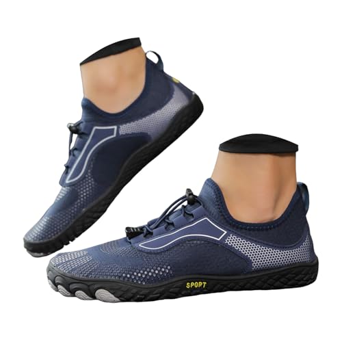 VBEDKDEB Sneakers Herren Laufschuhe Sportschuhe Paar Sportschuhe Outdoor Waten rutschfeste Strandschuhe Tauchschuhe Schwimmen Fitness Große Größe Fünf Finger Schuhe Herren (Blue, 45) von VBEDKDEB