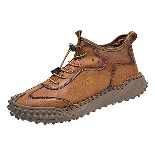 VBEDKDEB Sneakers Herren Sportschuhe Laufschuhe Herren Lederschuhe Atmungsaktive Trend Vielseitige Herrenschuhe Handgefertigte Außenhandel High Top Schuhe Schuhe Schwarz (Brown, 41) von VBEDKDEB