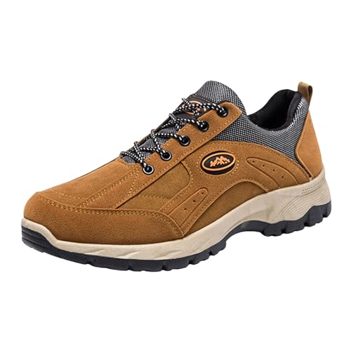 VBEDKDEB Sneakers Herren Sportschuhe Laufschuhe Herren Outdoor Low Top Schnürschuhe Bequeme modische Arbeitskleidung Freizeitsportschuhe Slip In Schuhe (Coffee, 40) von VBEDKDEB