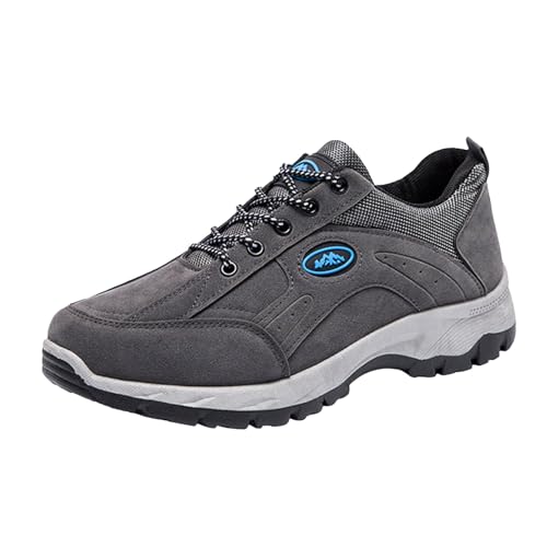 VBEDKDEB Sneakers Herren Sportschuhe Laufschuhe Herren Outdoor Low Top Schnürschuhe Bequeme modische Arbeitskleidung Freizeitsportschuhe Slip In Schuhe (Grey, 40) von VBEDKDEB