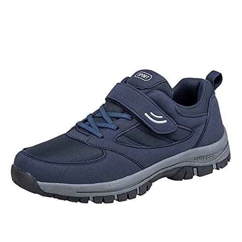 VBEDKDEB Sneakers Herren Sportschuhe Laufschuhe Herren Paar Schuhe Freizeitschuhe Schnürschuhe Atmungsaktive Mode Flache Freizeitschuhe Wanderschuhe Weiße Sneaker (Dark Blue, 41) von VBEDKDEB