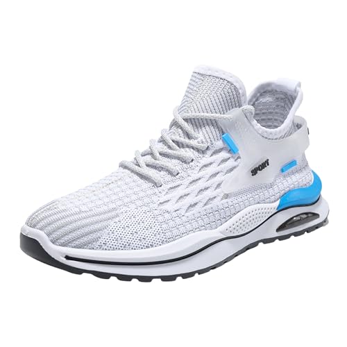 VBEDKDEB Sneakers Herren Sportschuhe Laufschuhe Herrenschuhe Neue Frühlings und Low Top Laufschuhe Atmungsaktive Mesh Freizeitschuhe Slip On Herren (White, 42) von VBEDKDEB
