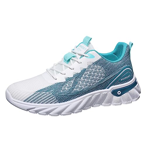 VBEDKDEB Sneakers Herren Sportschuhe Laufschuhe Herrenschuhe atmungsaktive lässige Fly Weberei Mesh Mesh Schuhe zum Laufen beiläufige Sportschuhe Herren Turnschuhe (White, 39) von VBEDKDEB