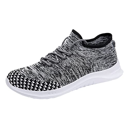 VBEDKDEB Sneakers Herren Sportschuhe Laufschuhe Mode Frühling Herren Sportschuhe Flach Leicht Mesh Atmungsaktiv Schnüren Bequem Casual Walkingschuhe (Grey, 42) von VBEDKDEB