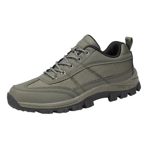 VBEDKDEB Sneakers Herren Sportschuhe Laufschuhe Mode Sommer und Herren Sneakers Wanderschuhe Einfarbig Schnürung Flache Unterseite Bequeme rutschfeste Outdoor Sneaker Weiss (38) von VBEDKDEB