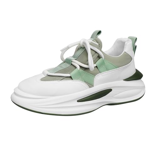 VBEDKDEB Sneakers Herren Sportschuhe Laufschuhe Mode Und Männer Sneakers Fly Woven Mesh Atmungsaktiv Und Bequem Slip Auf Schuhe Herren Sneaker (Green, 40) von VBEDKDEB
