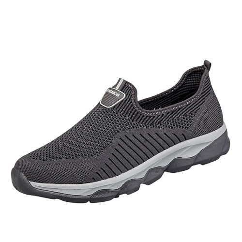 VBEDKDEB Sneakers Herren Sportschuhe Laufschuhe Vier Jahreszeiten Paar Schuhe Flying Weave Mesh Hohl Mesh Lazy Sport Freizeit Laufschuhe Herren Wanderschuhe (Grey, 39) von VBEDKDEB