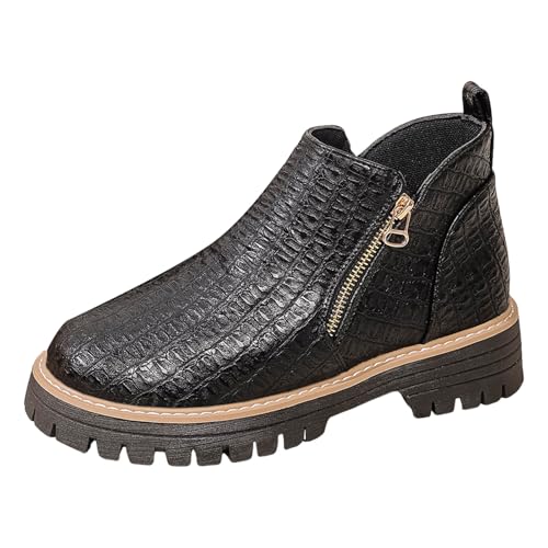 VBEDKDEB Stiefeletten Damen Stiefel Ankle Boots Damen High Top Casual Ankle Boots Western Cowboy Modische vielseitige Stiefel Dirndl Schuhe Bequem (39) von VBEDKDEB